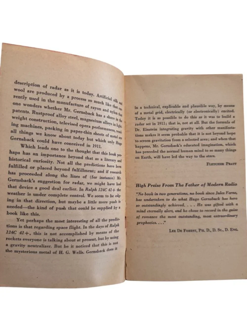 Hugo Gernsbacks Ralph 124C 41+ PB 1958 Crest Reprint Foreword Fletcher Pratt Vtg
